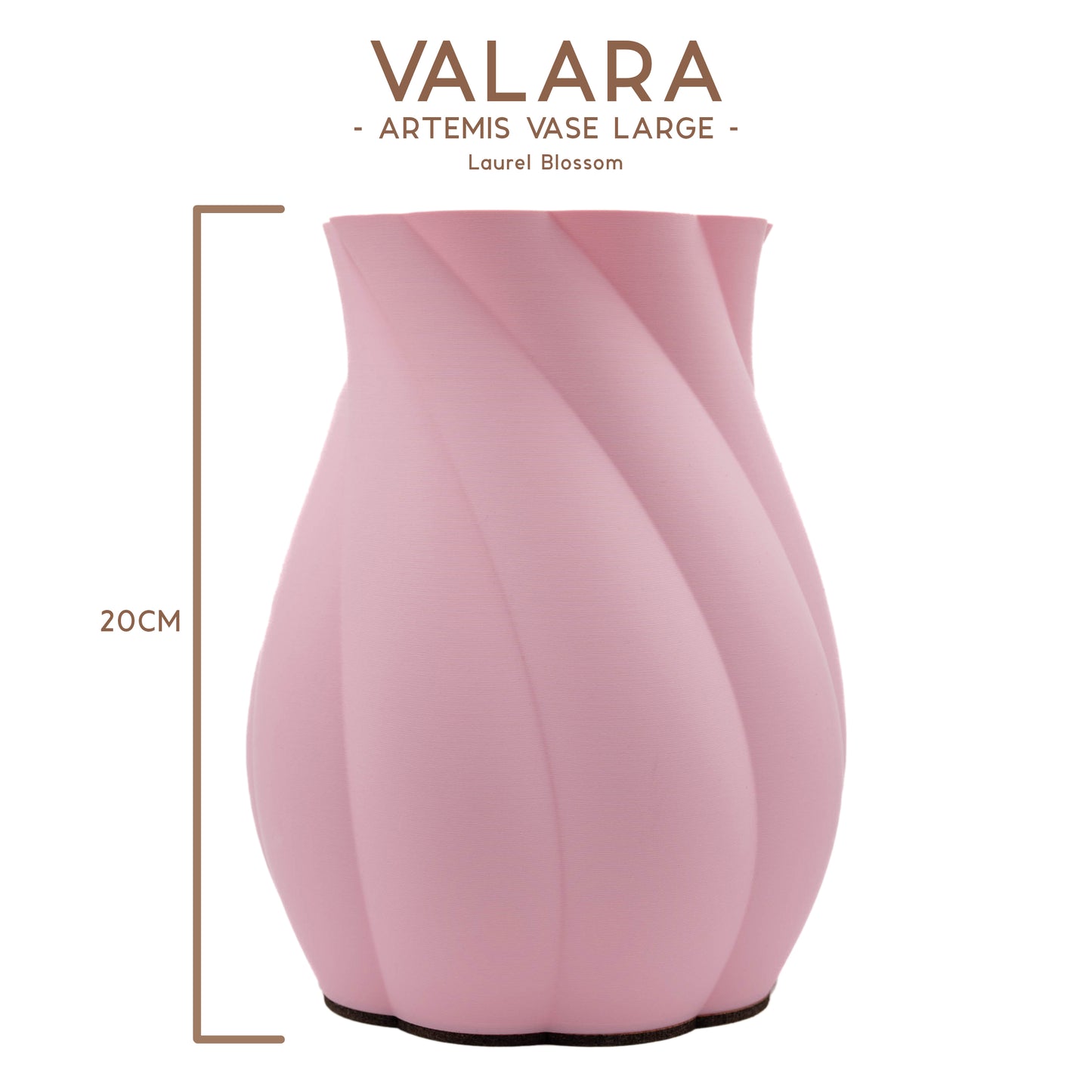 Valara Design Artemis Vase Large in laurel blossom lifestyle shot measurements