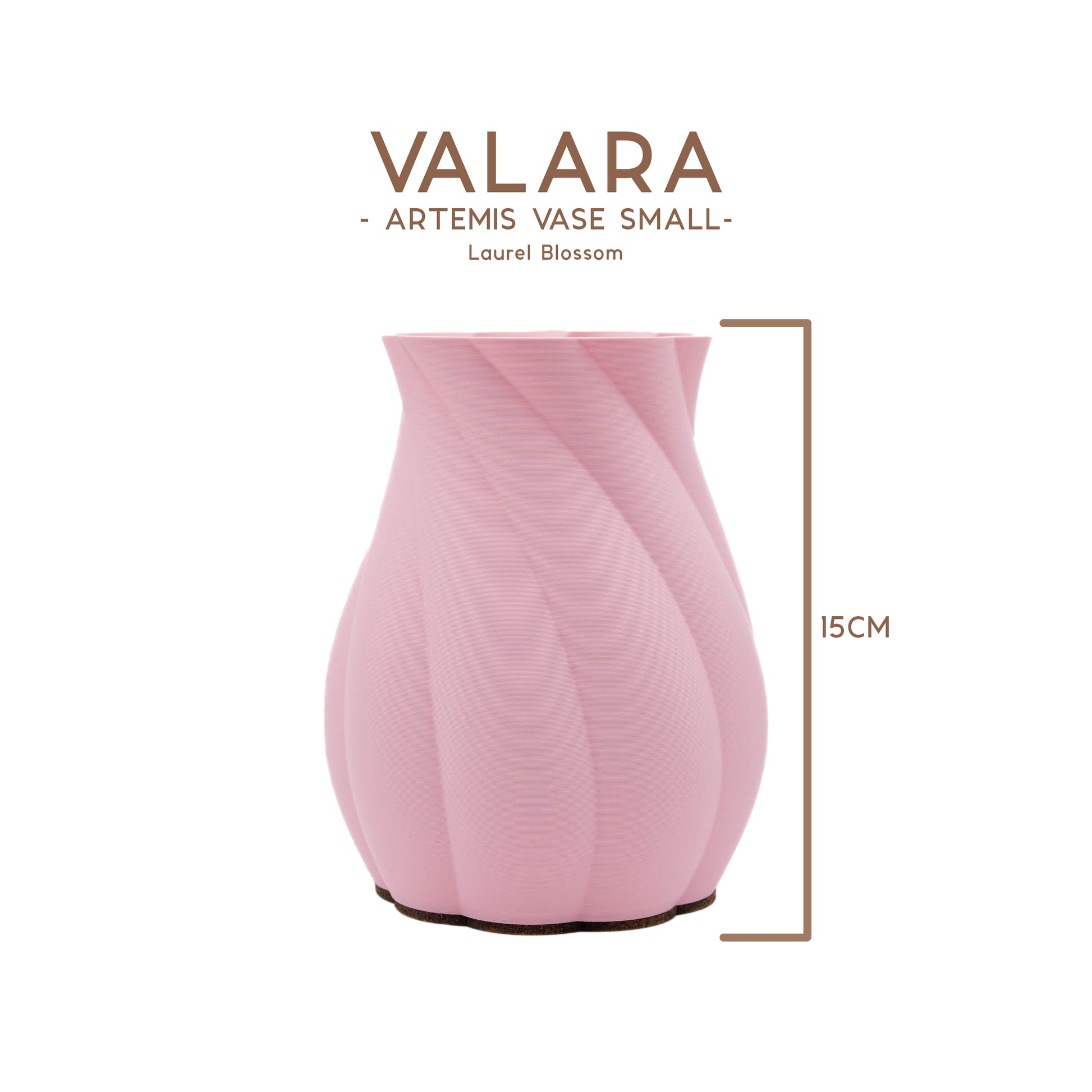 Valara Design Artemis Vase Small laurel blossom studio shot measurement 15cm