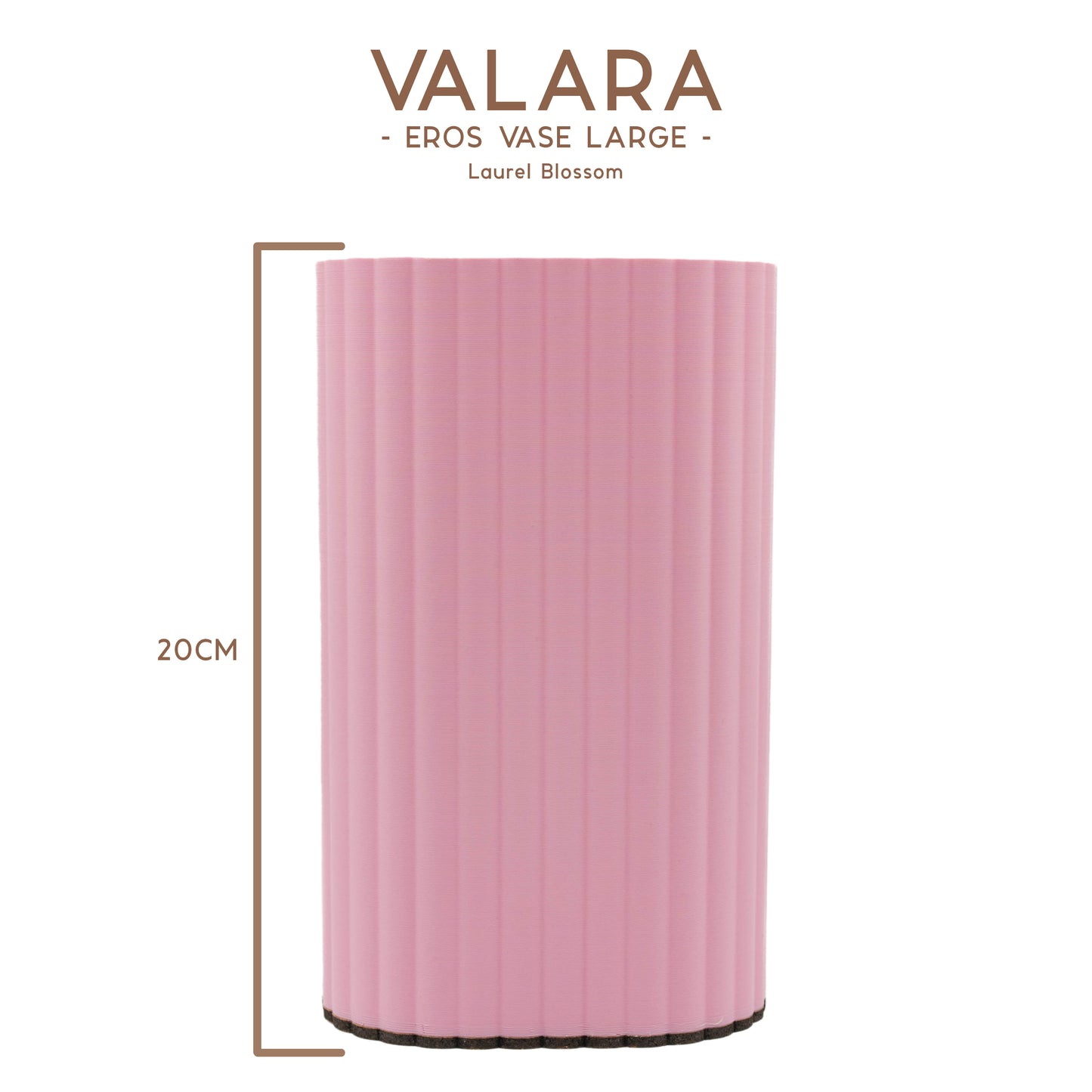 Valara Design Eros Vase large laurel blossom pink studio photo measurement 20cm