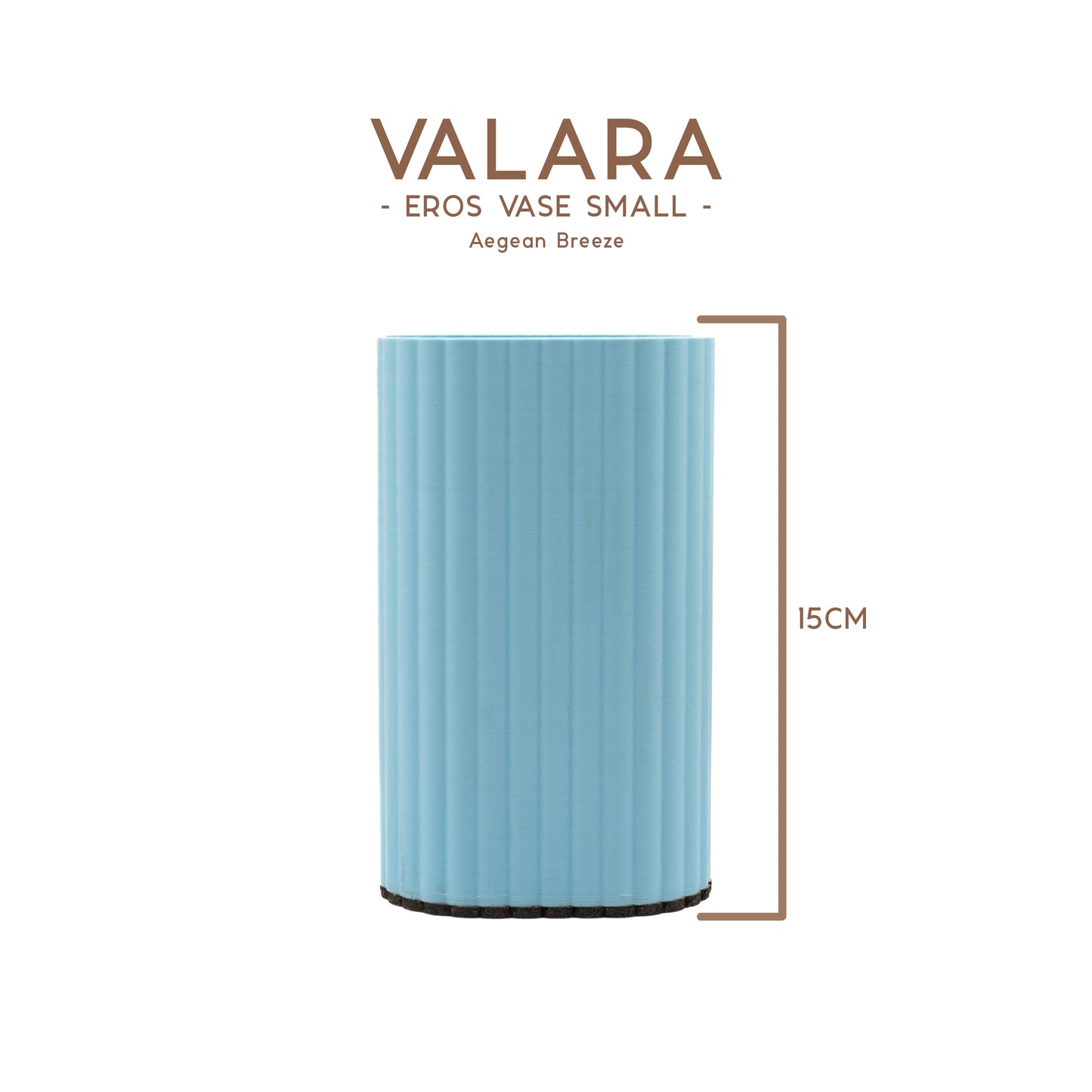 Valara Design Eros Vase small aegean breeze blue studio photo measurement 15cm