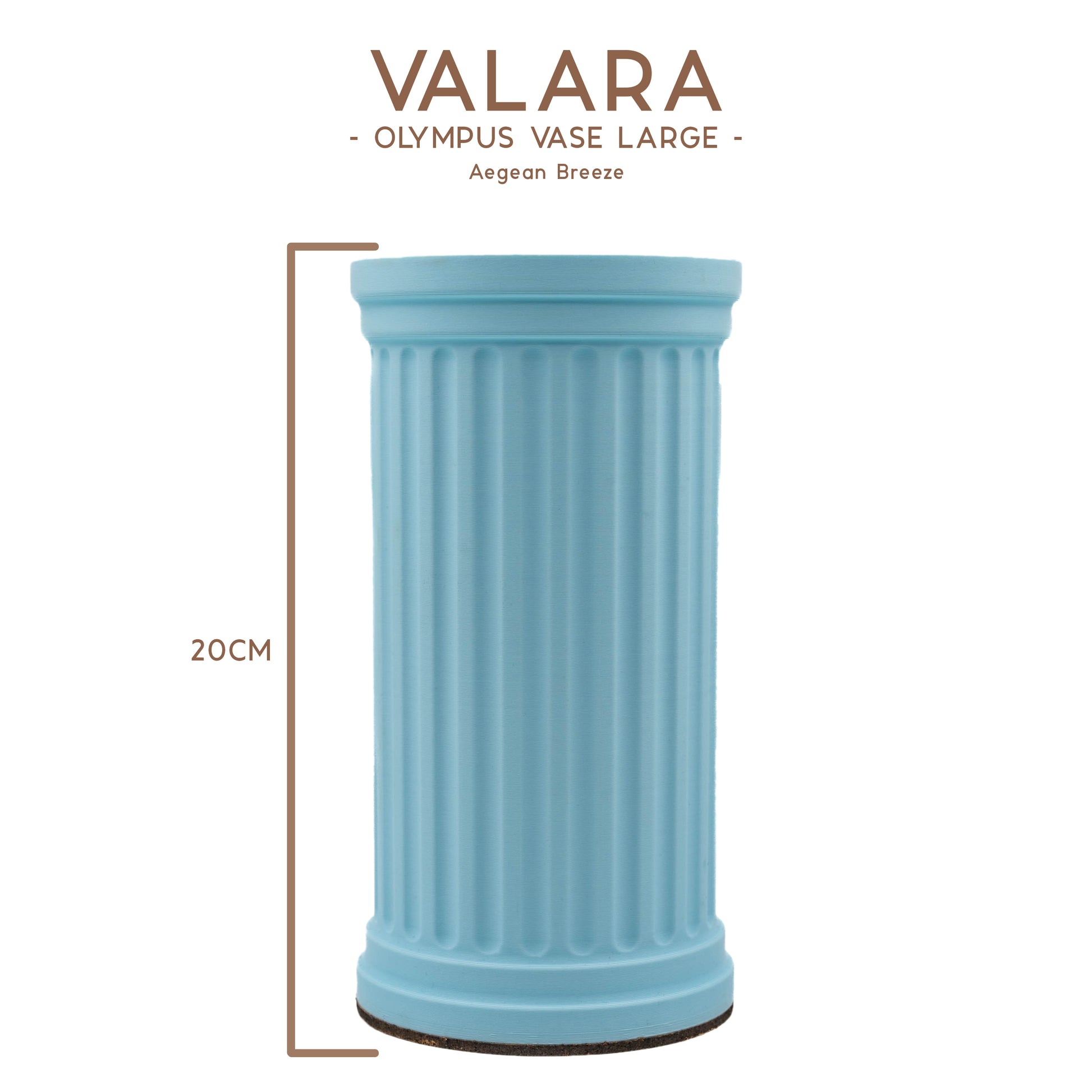 Valara Design Olympus Vase large aegean breeze blue studio photo measurement 20cm 