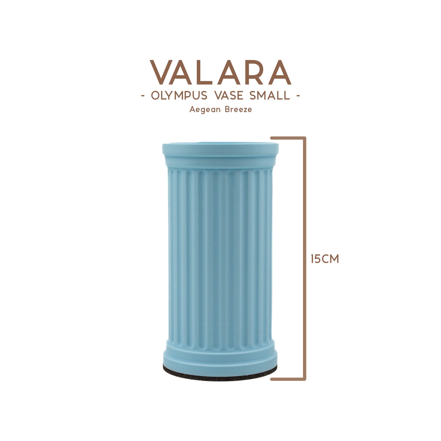 Valara Design Olympus Vase small aegean breeze blue studio photo measurement 15cm 