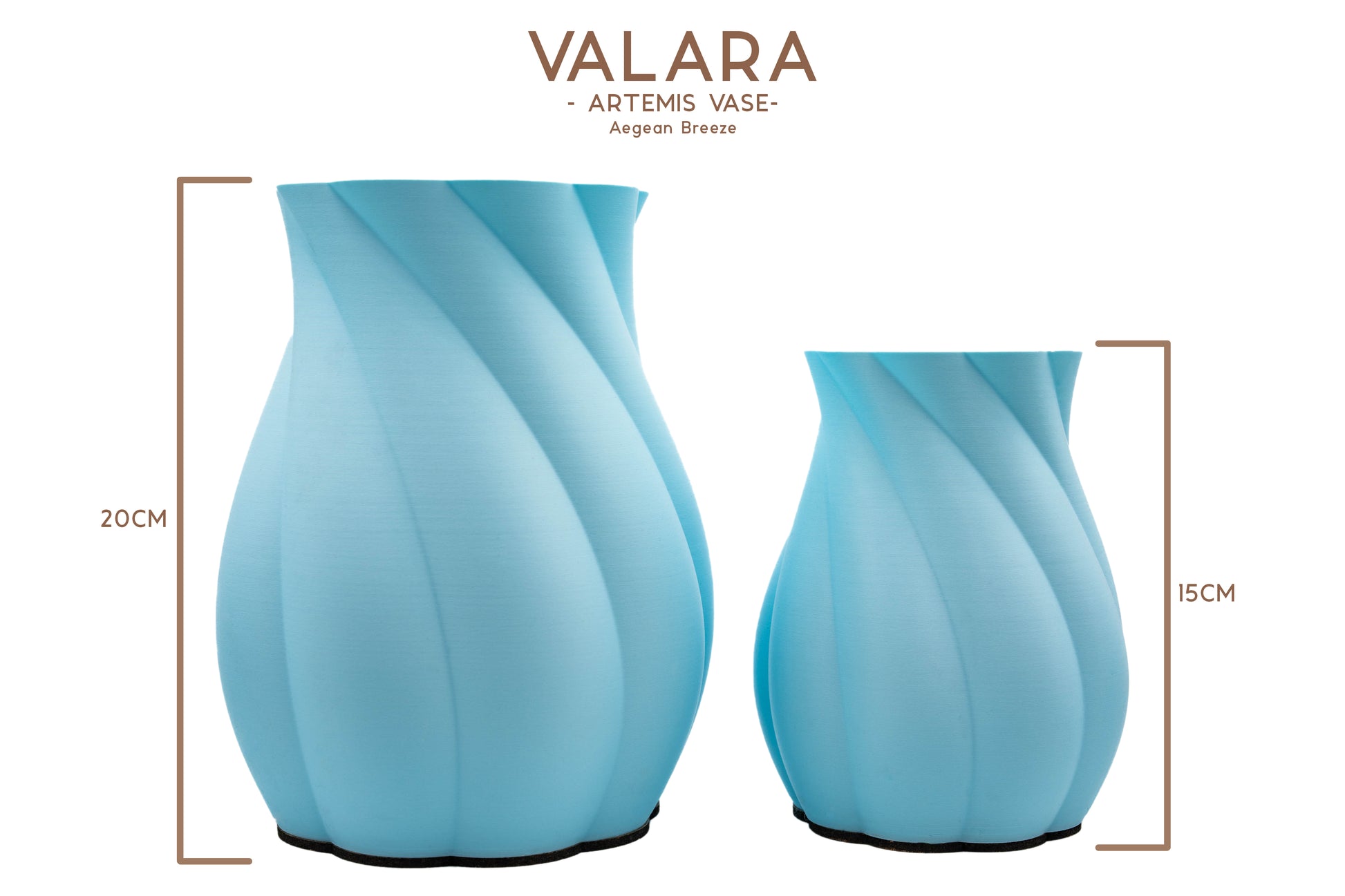 Valara Design Artemis Vase aegean breeze studio photo measurements 